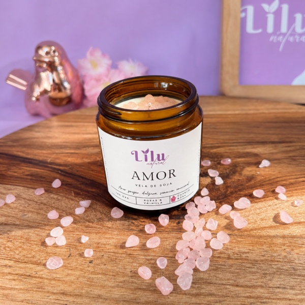 VELA DE AMOR | Cuarzo Rosa