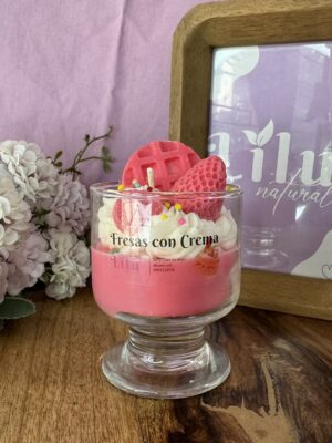 Vela postre | Copa Fresa con crema